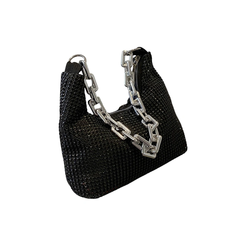 Women Rhinestone Shoulder Bag Sparkle Handbag Underarm Bag Purse