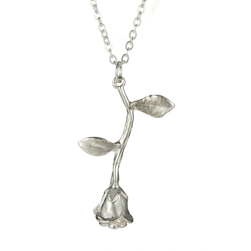Rose Pendant Necklaces for Women Aesthetic Couple Flower Necklaces