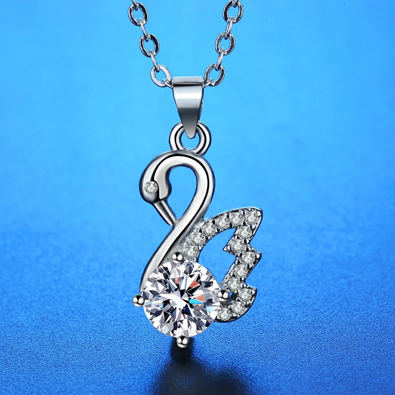 Diamond Swan Necklace for Women Girls, Animal Pendant Necklaces