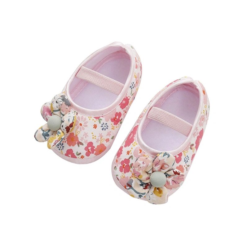 Baby Girl Flats Soft Soles Floral Elastic Dress Shoes Walking Shoes