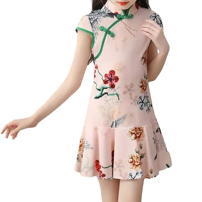 Girls Chinese Traditional Dress Chinese Style Floral Modern Cheongsam