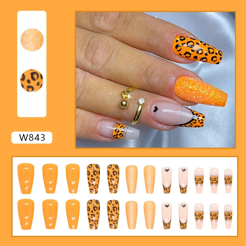 Press on Nail Medium Fake Nails Tips Full Cover Reusable Manicure