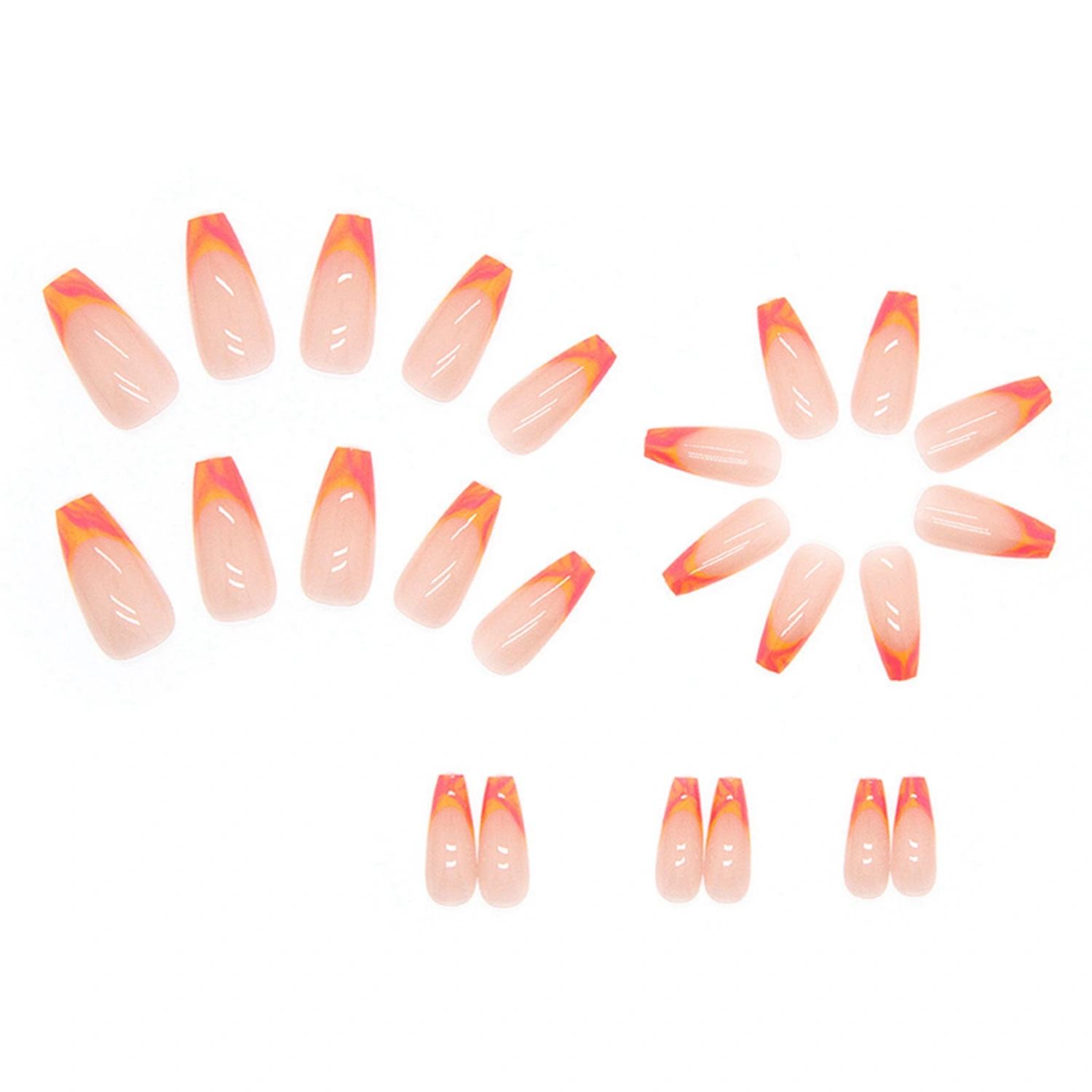 Press on Nail Medium Fake Nails Tips Full Cover Reusable Manicure