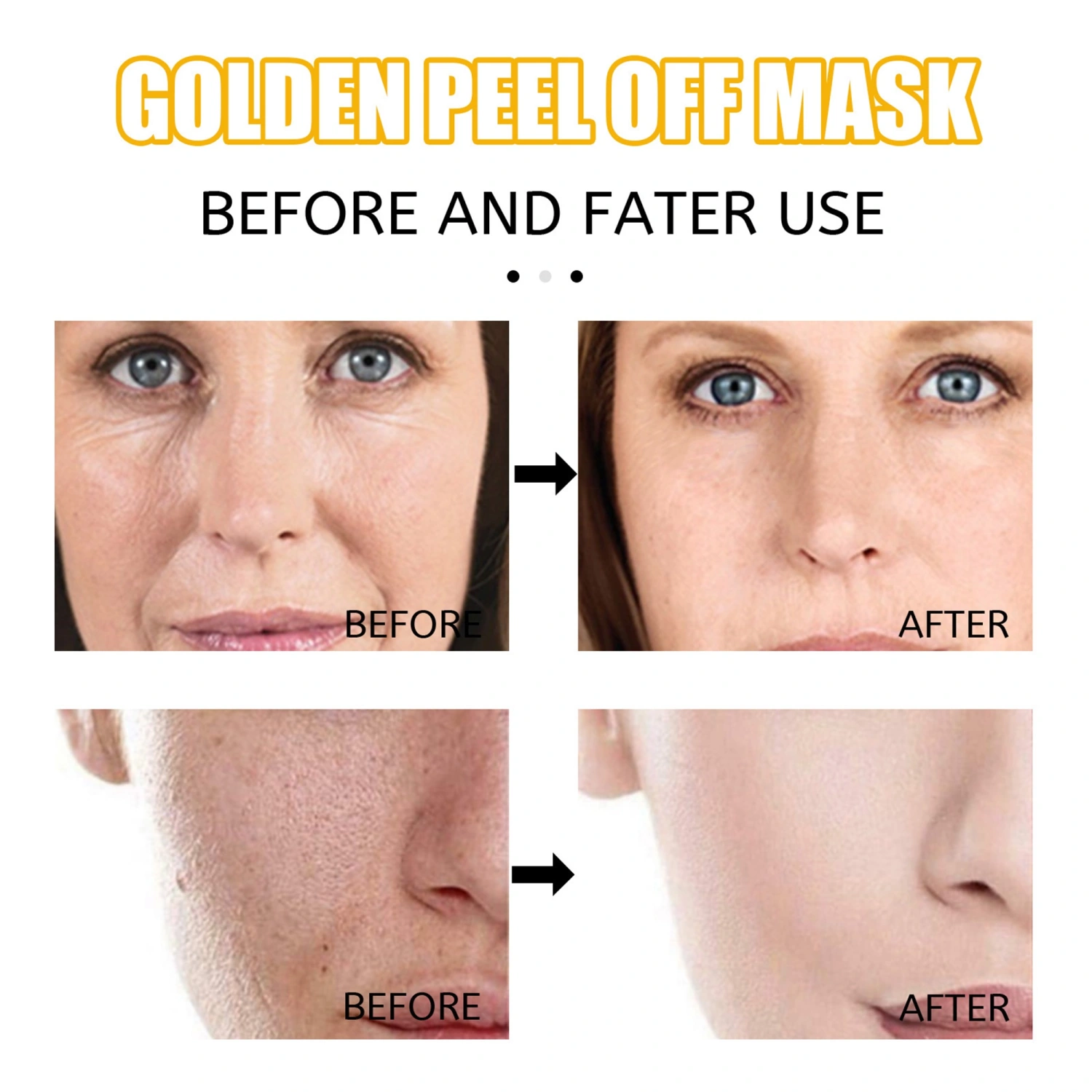 24K Gold Foil Peel Off Mask, Moisturizing Exfoliating Peel-Off Mask