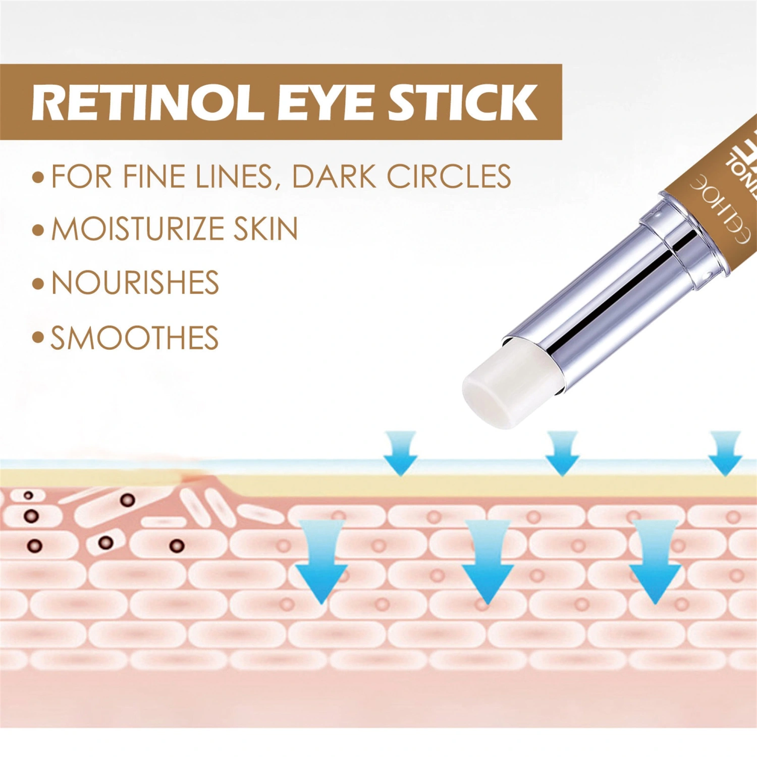 Retinol Eye Sticks, Moisturizing Eye Cream for Dark Circles Fine Lines