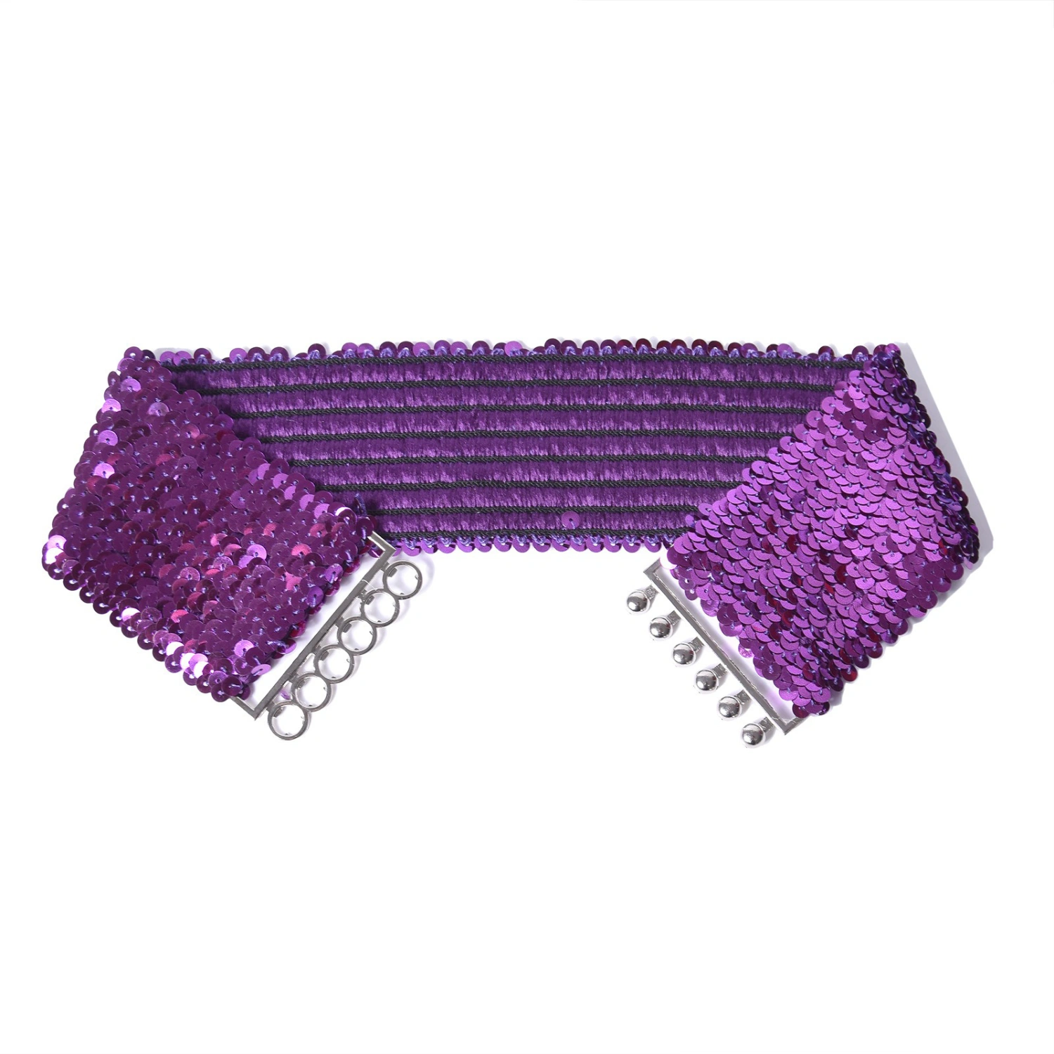 Women Sparkling Sequins Belt Wide Waist Belt Elastic Stretch Waistband