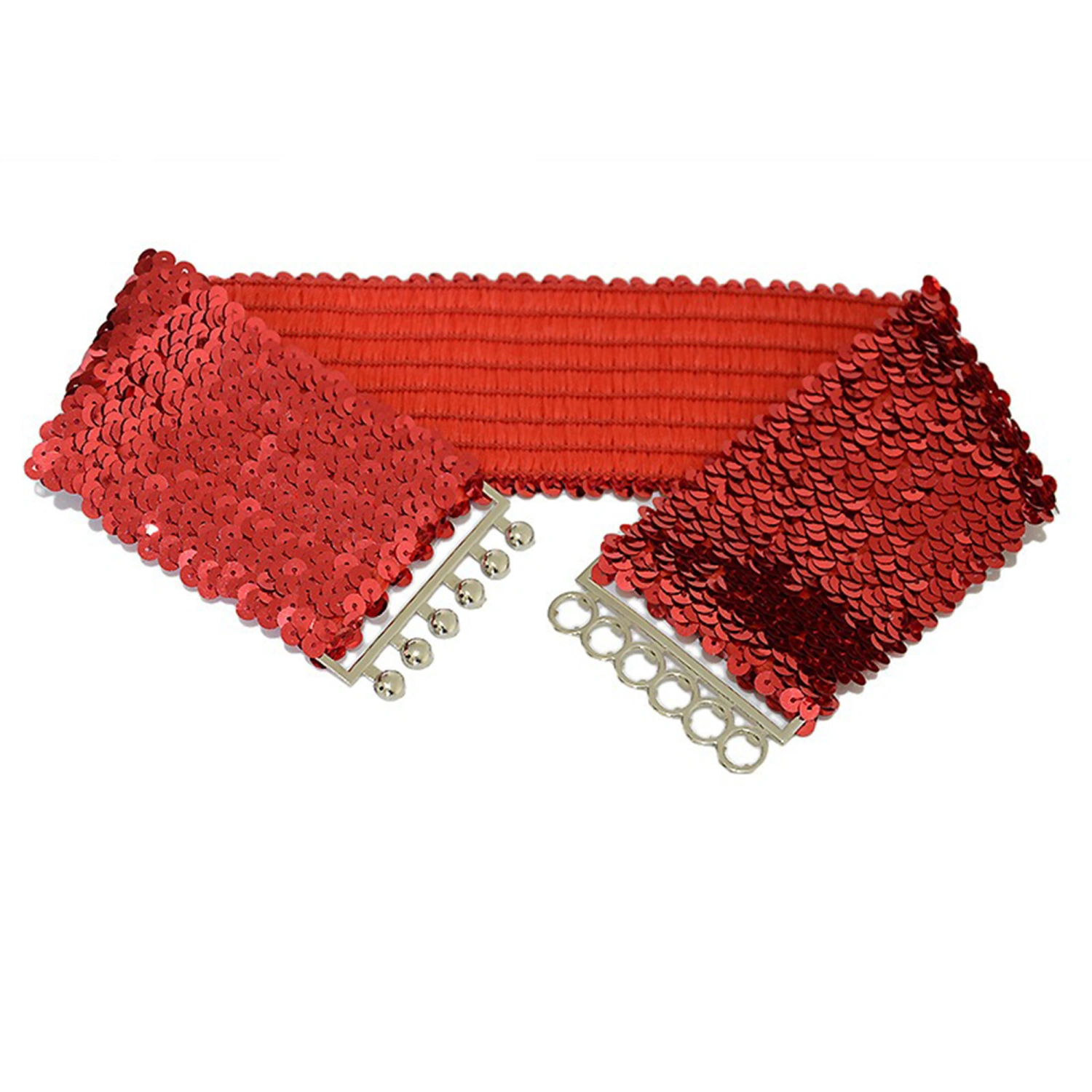 Women Sparkling Sequins Belt Wide Waist Belt Elastic Stretch Waistband