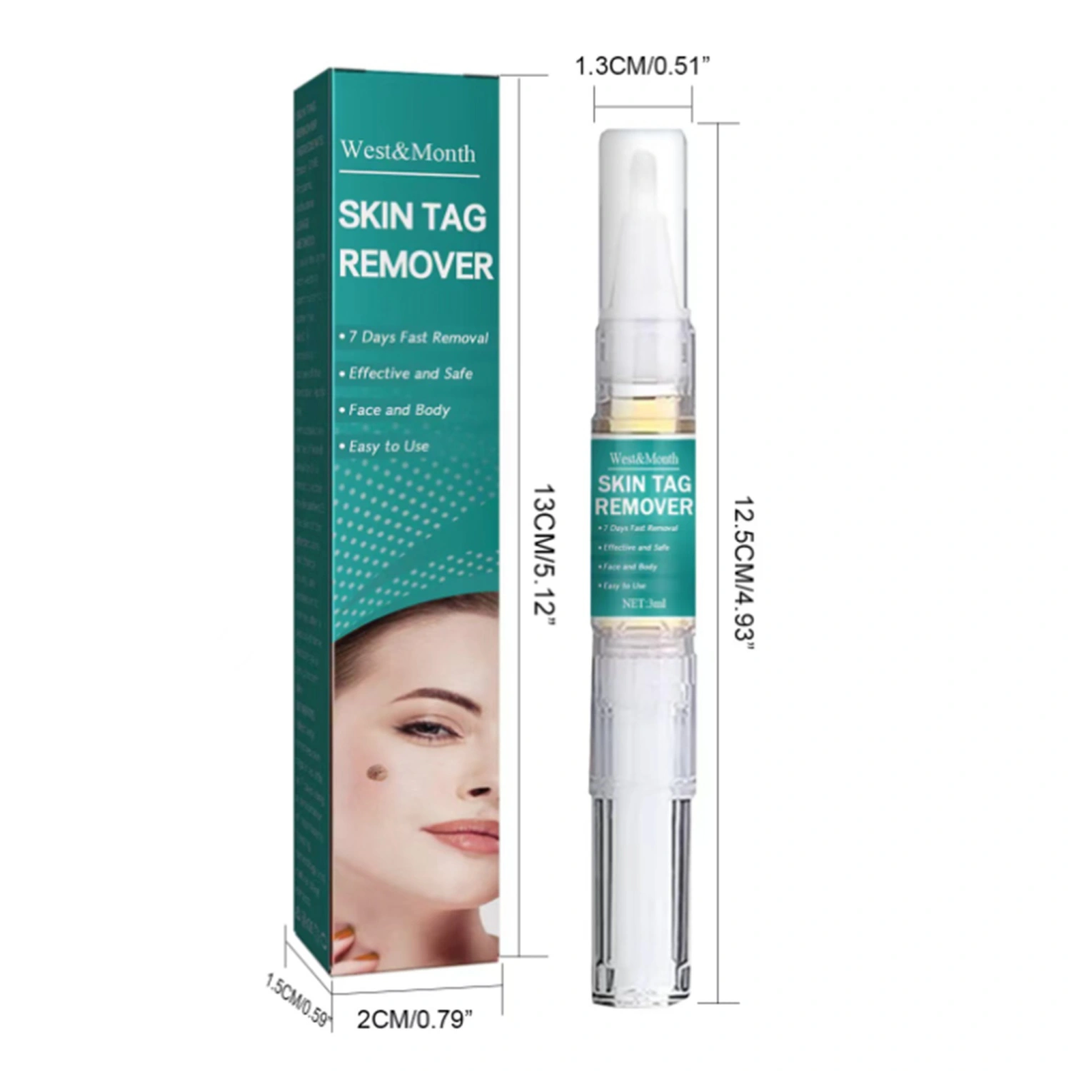 Liquid Wart Remover Pen Safe Skin Tag Remover for Plantar Genital 