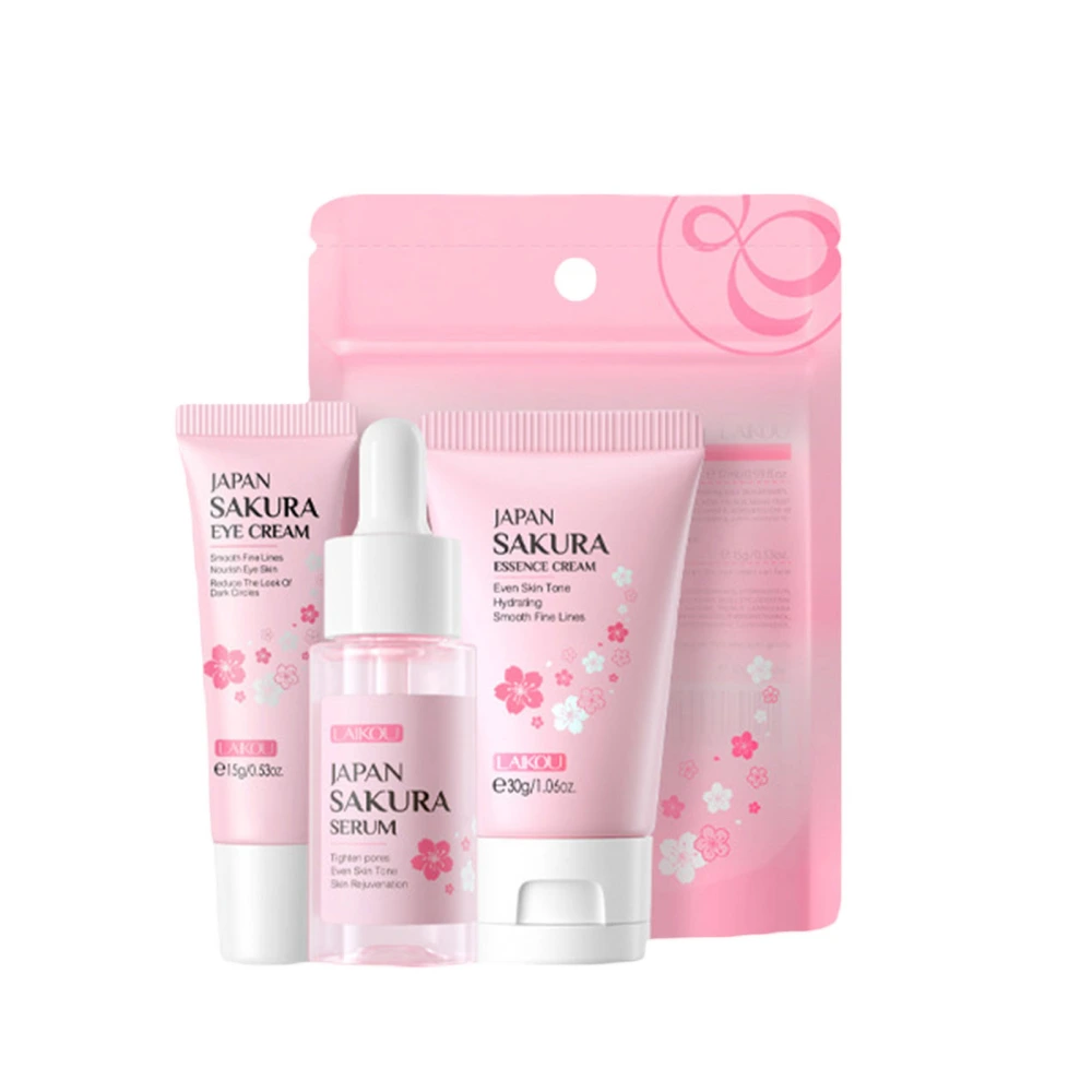 Sakura Skin Care Set, Moisturizing Eye Cream Essential Oil Face Cream