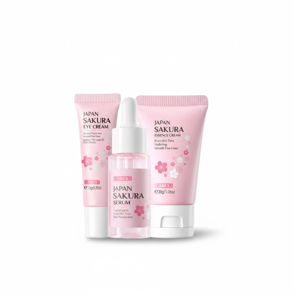 Sakura Skin Care Set, Moisturizing Eye Cream Essential Oil Face Cream