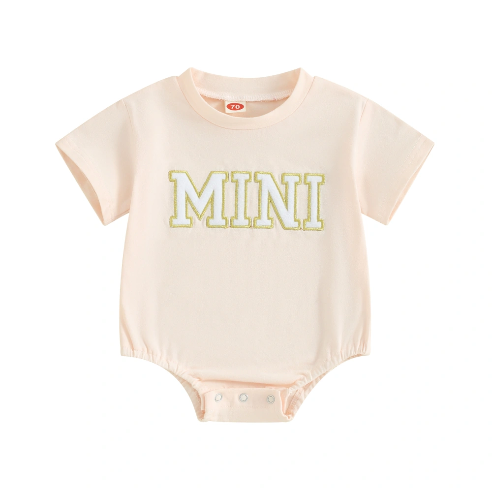 Mommy and Me Matching Tops Letter Embroidery T-Shirts/Rompers