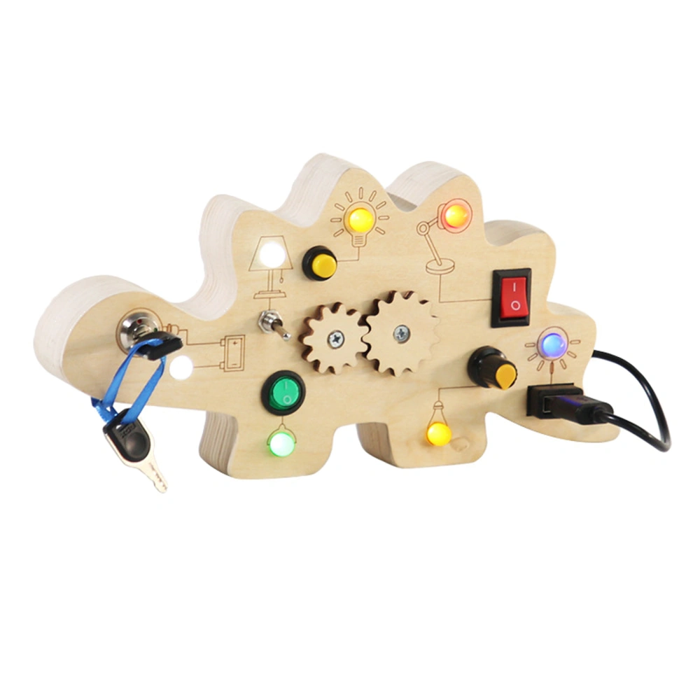 Wooden Busy Board LED Light Switch Montessori Toys Sensory Board