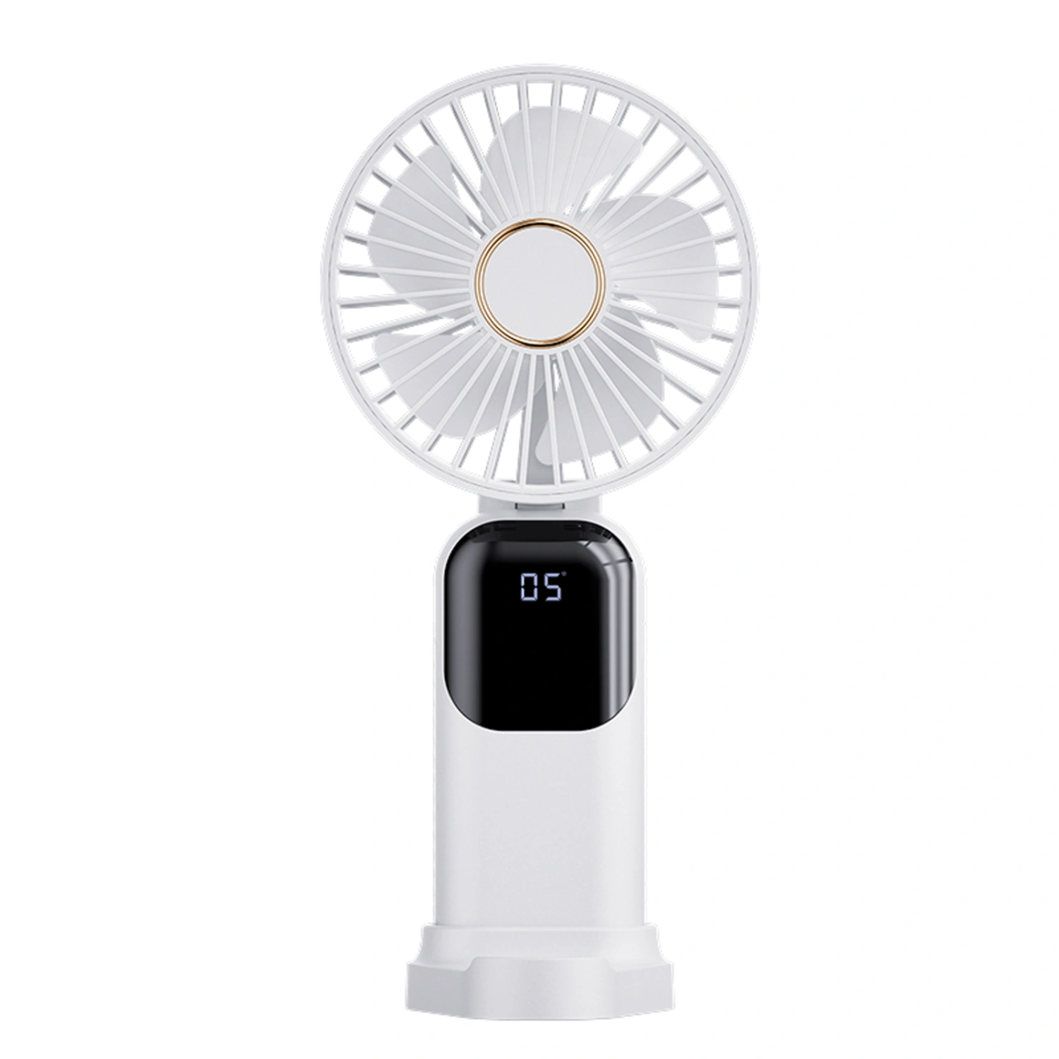 Portable Folding Fan Cute Handheld Silent Fan with LED Display