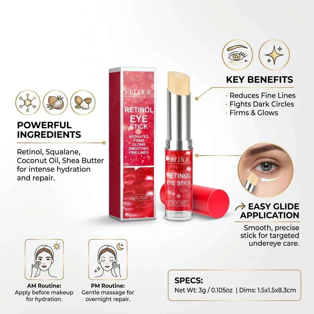 Anti-Wrinkle Retinol Skincare Stuff, Eye Stick for Fine Lines 