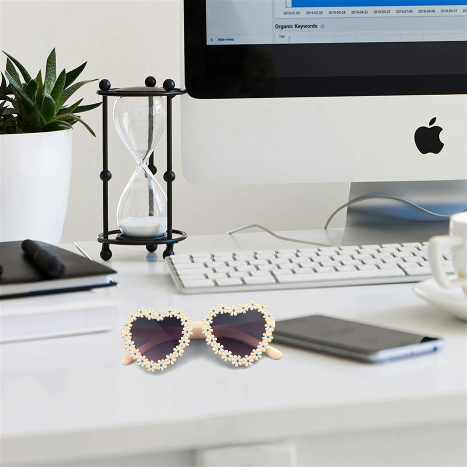 Kids Heart Sunglasses Cute Floral Glasses Sun Protection Glasses