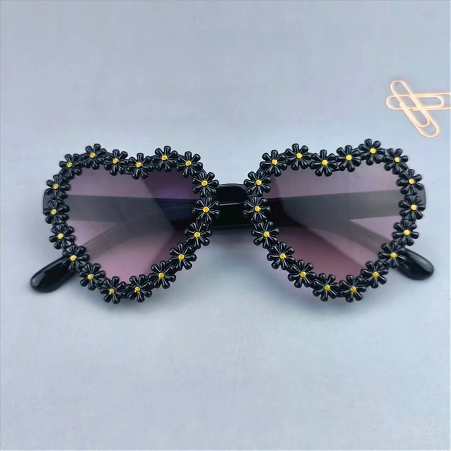 Kids Heart Sunglasses Cute Floral Glasses Sun Protection Glasses