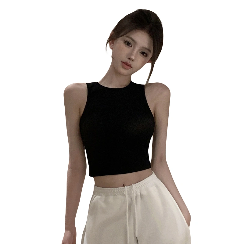 Women Cropped Tank Tops Cutout Backless Summer Vest for Streetwear