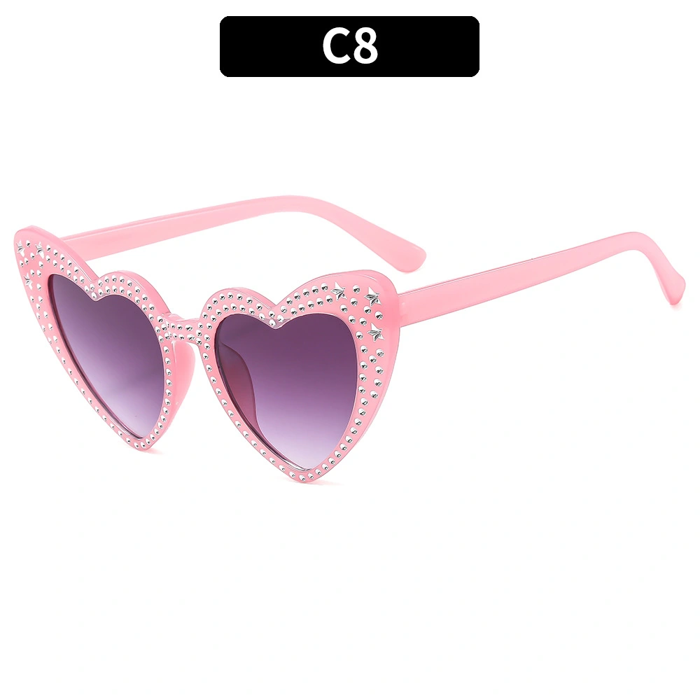 Women's Rhinestone Sunglasses Heart Frame Eyeglasses Eyewear