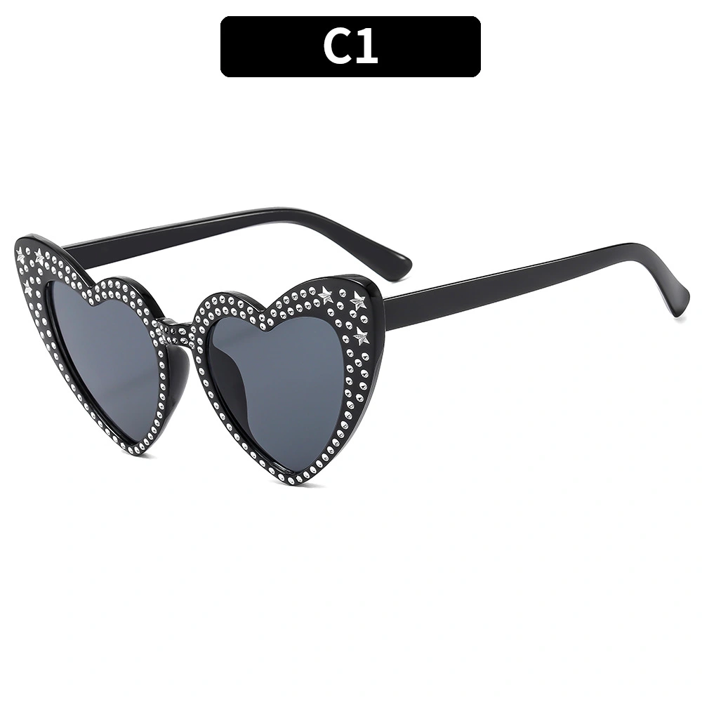 Women's Rhinestone Sunglasses Heart Frame Eyeglasses Eyewear