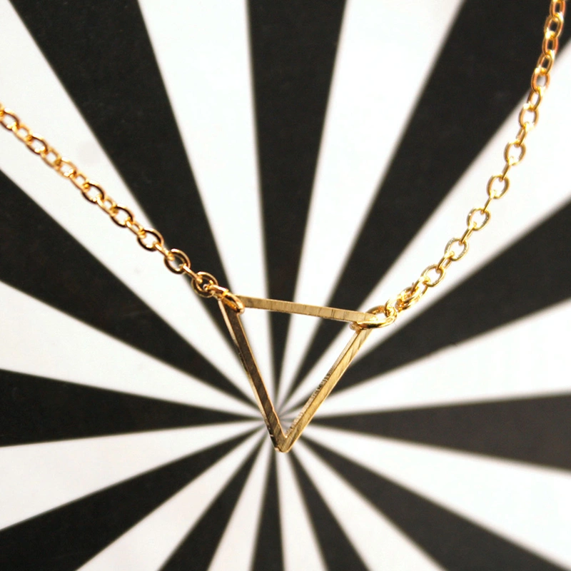 Gold Triangle Bracelets Simple Polished Adjustable Chain Bracelets
