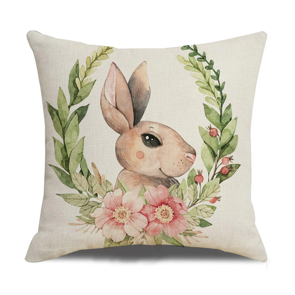 Happy Easter Pillow Covers Decorative Bunny Cross Throw Cushion Covers