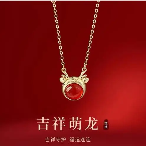 Women Charm Necklace Fashion Adjustable Cute Dragon Pendant Necklace 