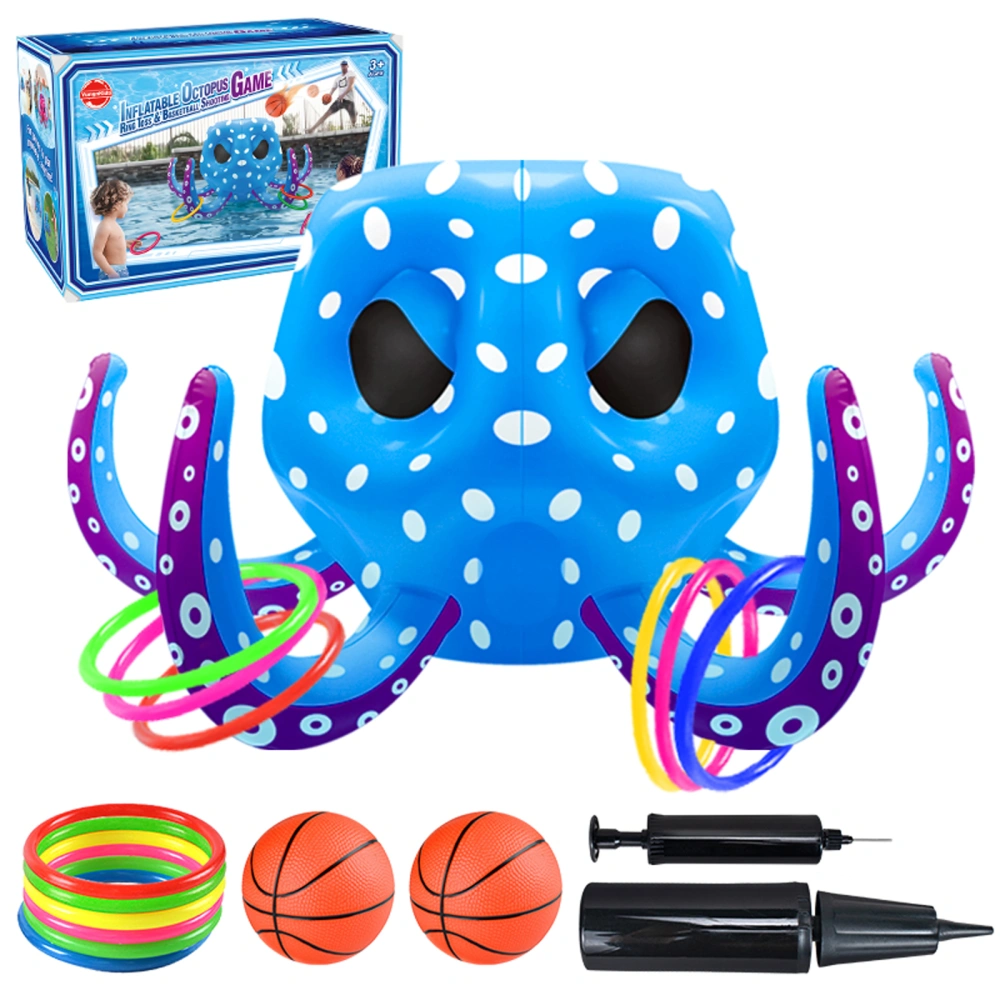 Pool Throwing Ring Games Inflatable Octopus Throwing Ring Floating Toy