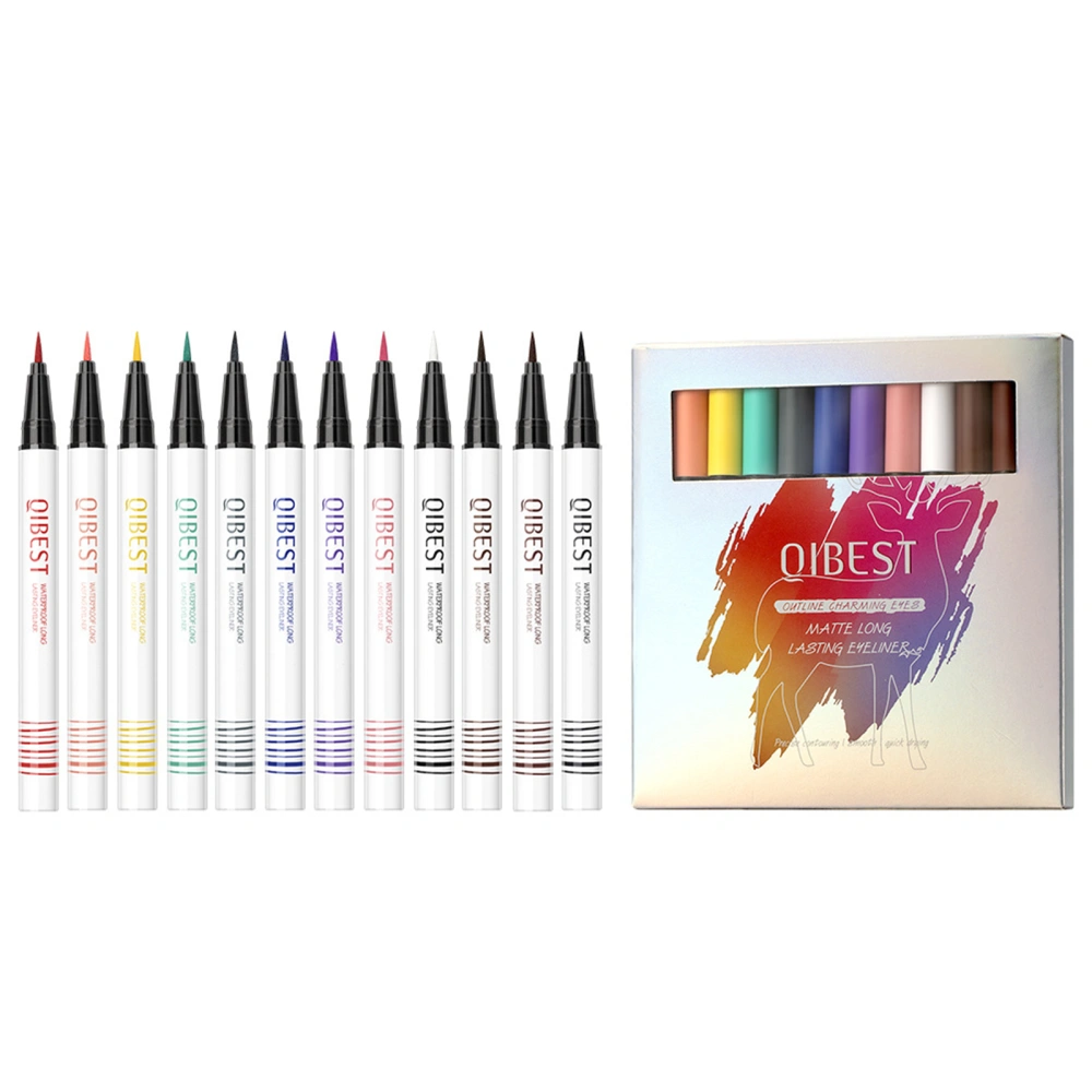 Colorful Liquid Eyeliner Set 12 Color Waterproof Matte Eyeliner Pencil