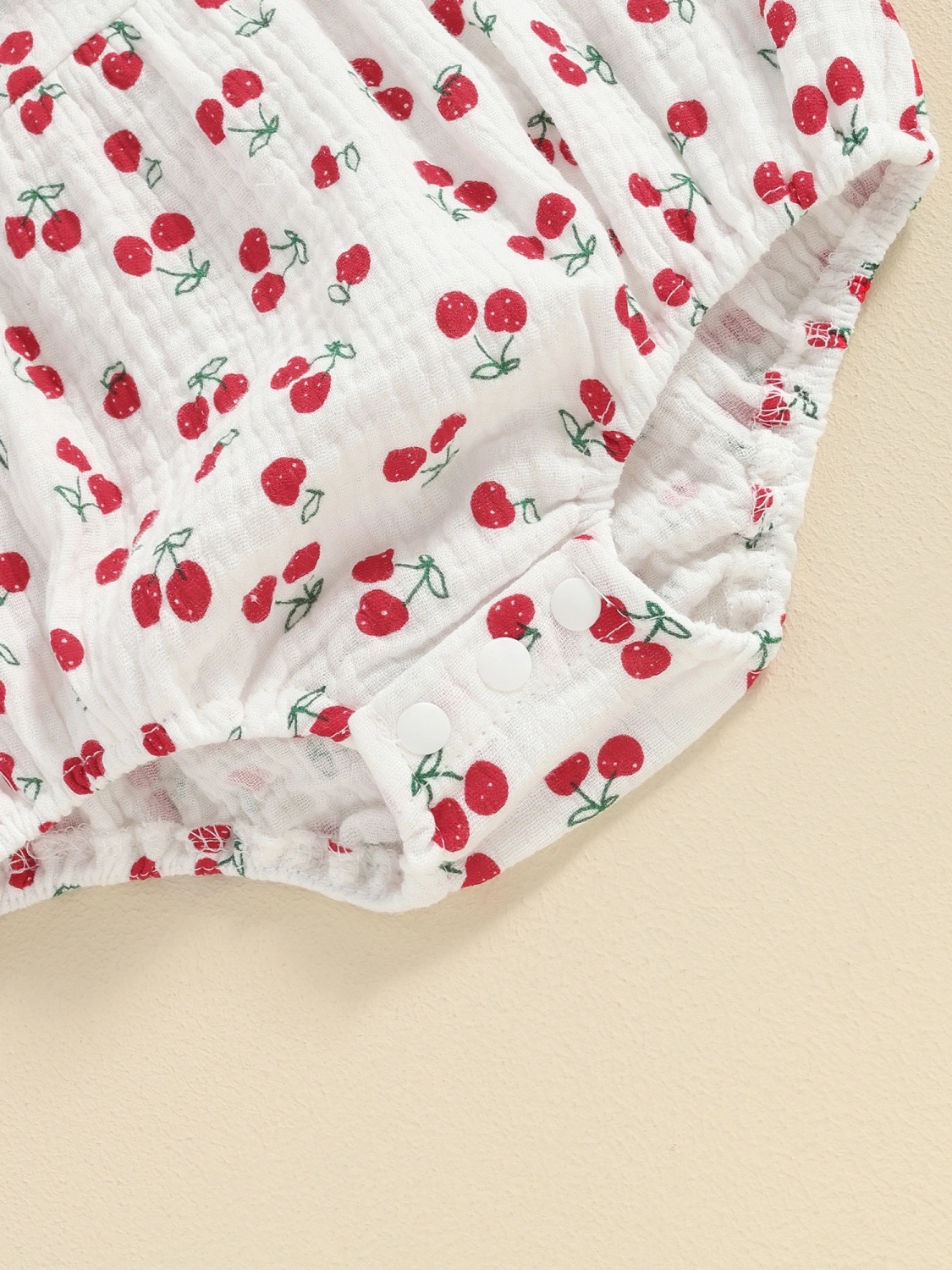 Baby Girls Rompers Cherry/Carrot Print Bowknot Infant Bodysuits