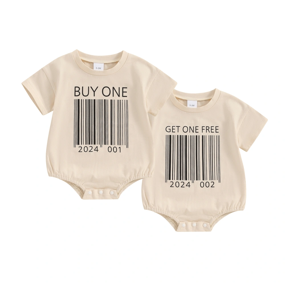 Baby Boys Girls Romper Short Sleeve Bodysuit Twin Matching Outfits