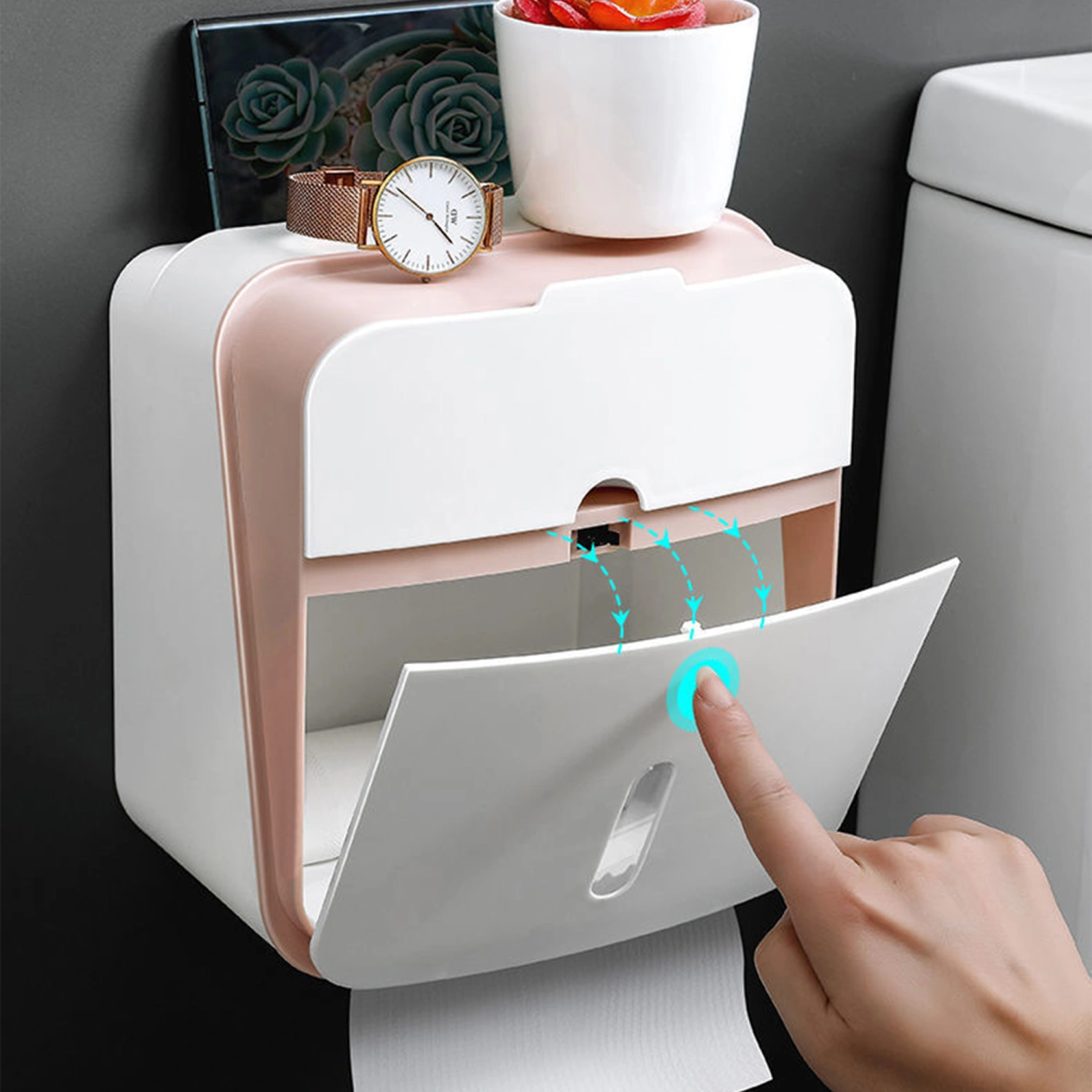 Wall Mounted Toilet Tissue Box Waterproof Toilet Paper Holder