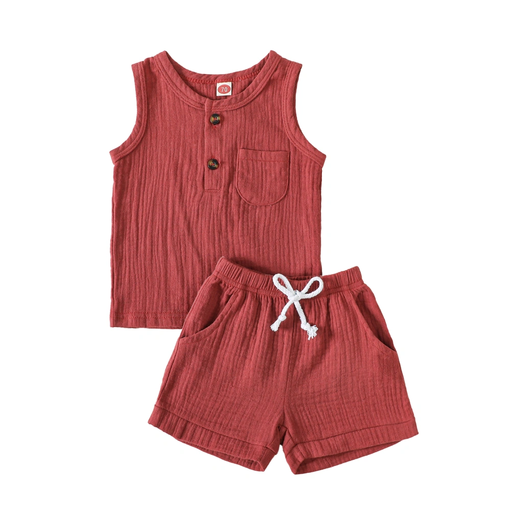 Baby Boys Shorts Set, Sleeveless Tank Top with Elastic Waist Shorts