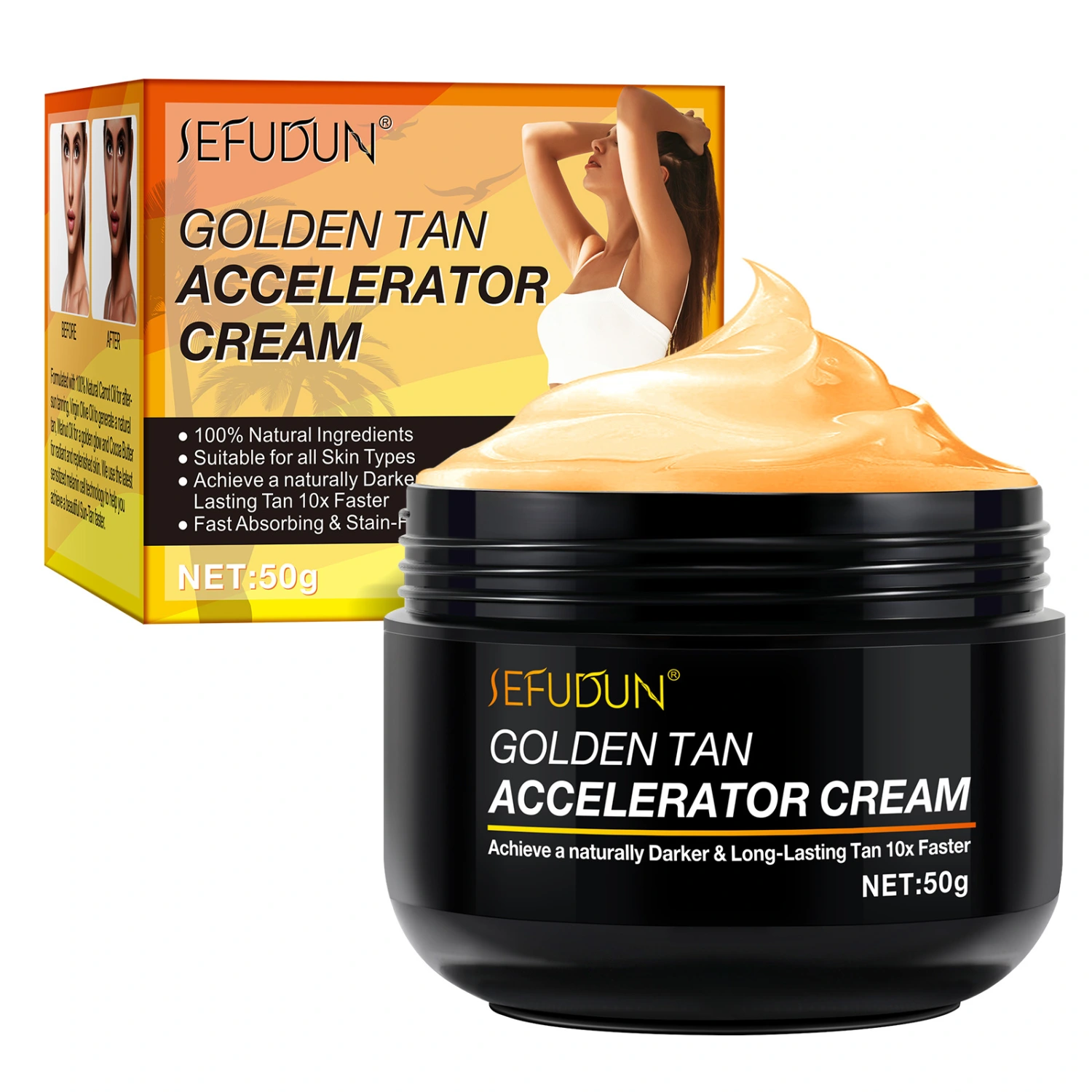 Golden Tanning Accelerator Cream 100% Natural Ingredients Sunbed Cream