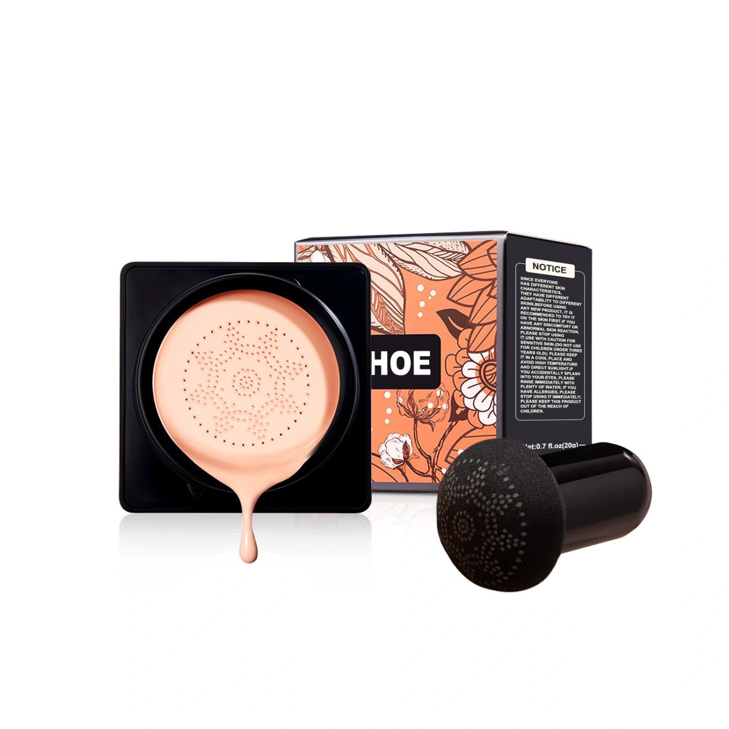 Mushroom Head Air Cushion BB Cream with Mushroom Makeup Sponge