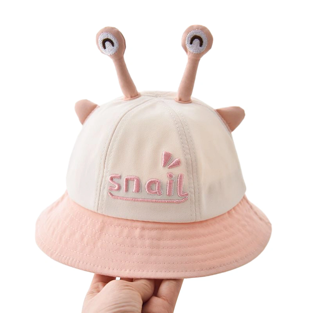 Baby Boys Girls Bucket Hat Cartoon Snail Letter Embroidery Bucket Cap