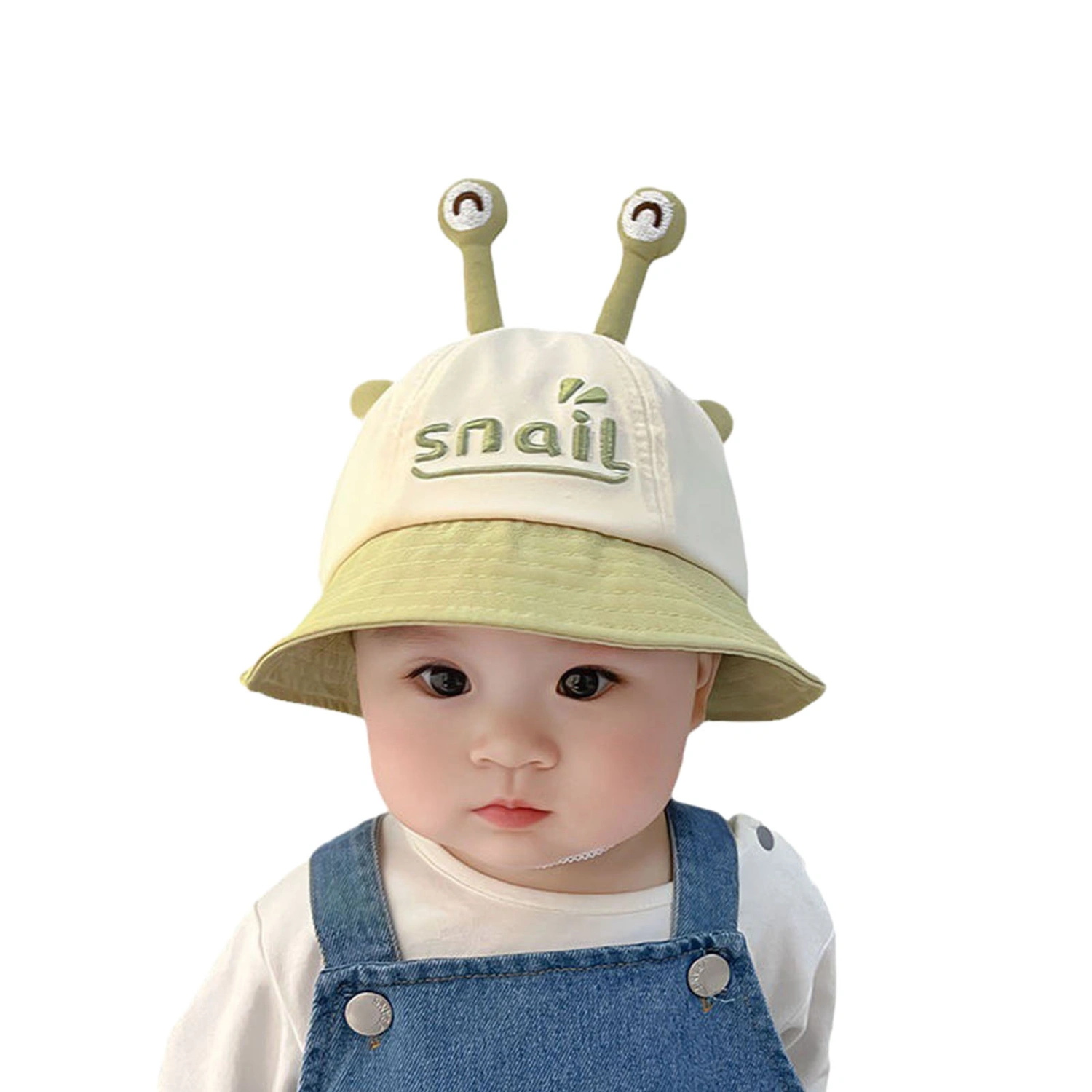 Baby Boys Girls Bucket Hat Cartoon Snail Letter Embroidery Bucket Cap