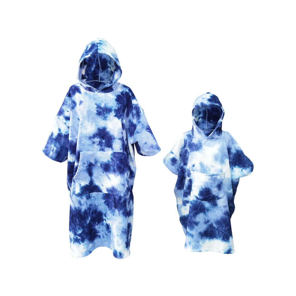 Wearable Beach Towel, Soft Quick Dry Tie-dye Print Hooded Bathrobe