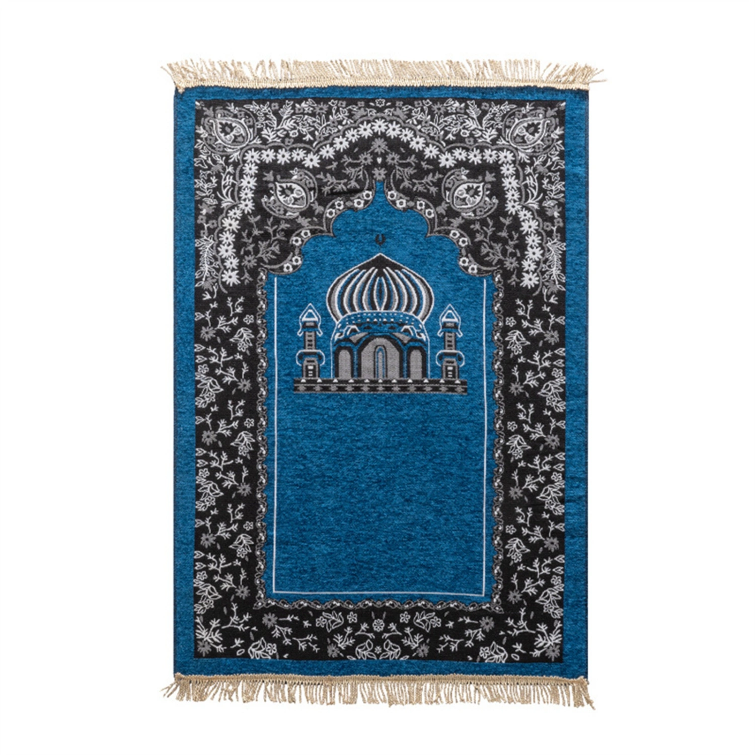 Islamic Prayer Rug Retro Print Large Size Tassel Muslim Prayer Mat 