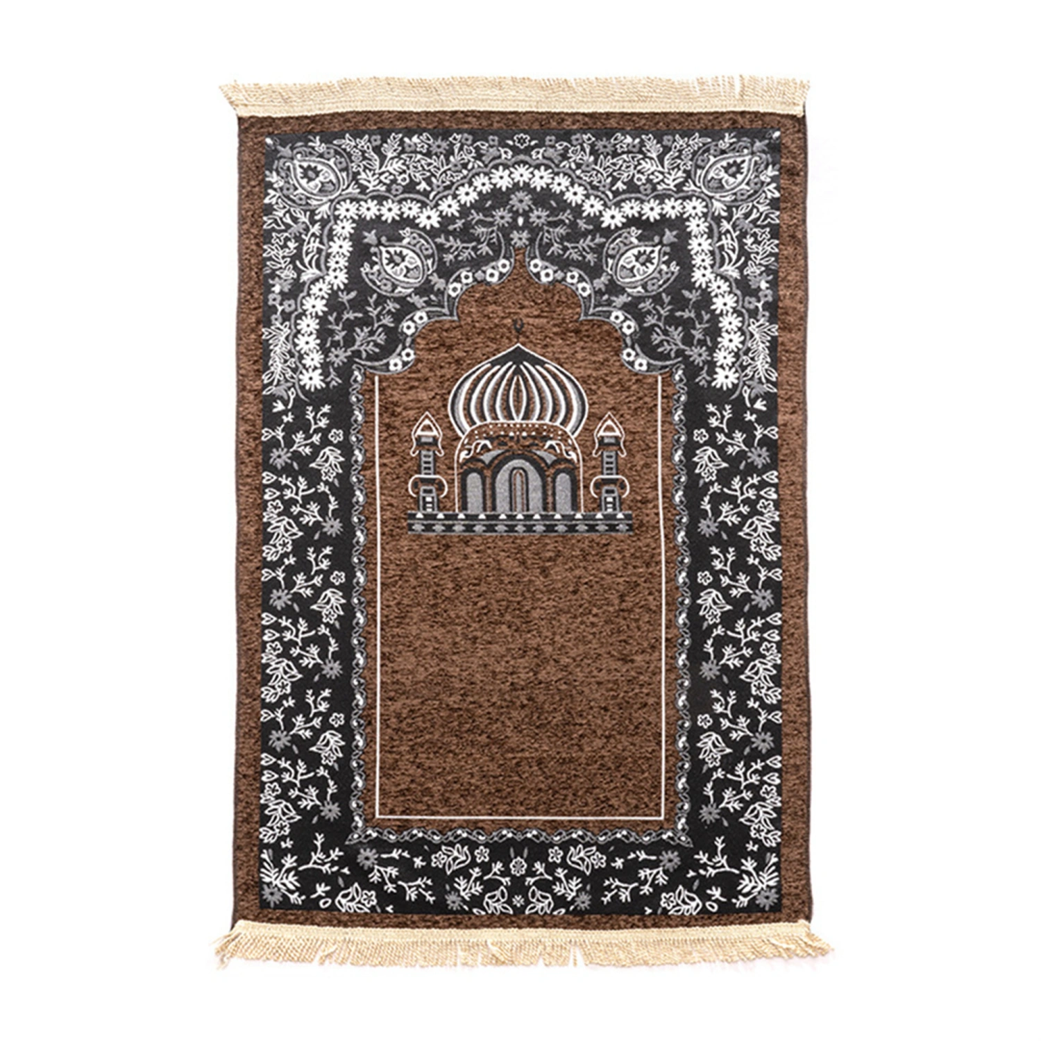 Islamic Prayer Rug Retro Print Large Size Tassel Muslim Prayer Mat 