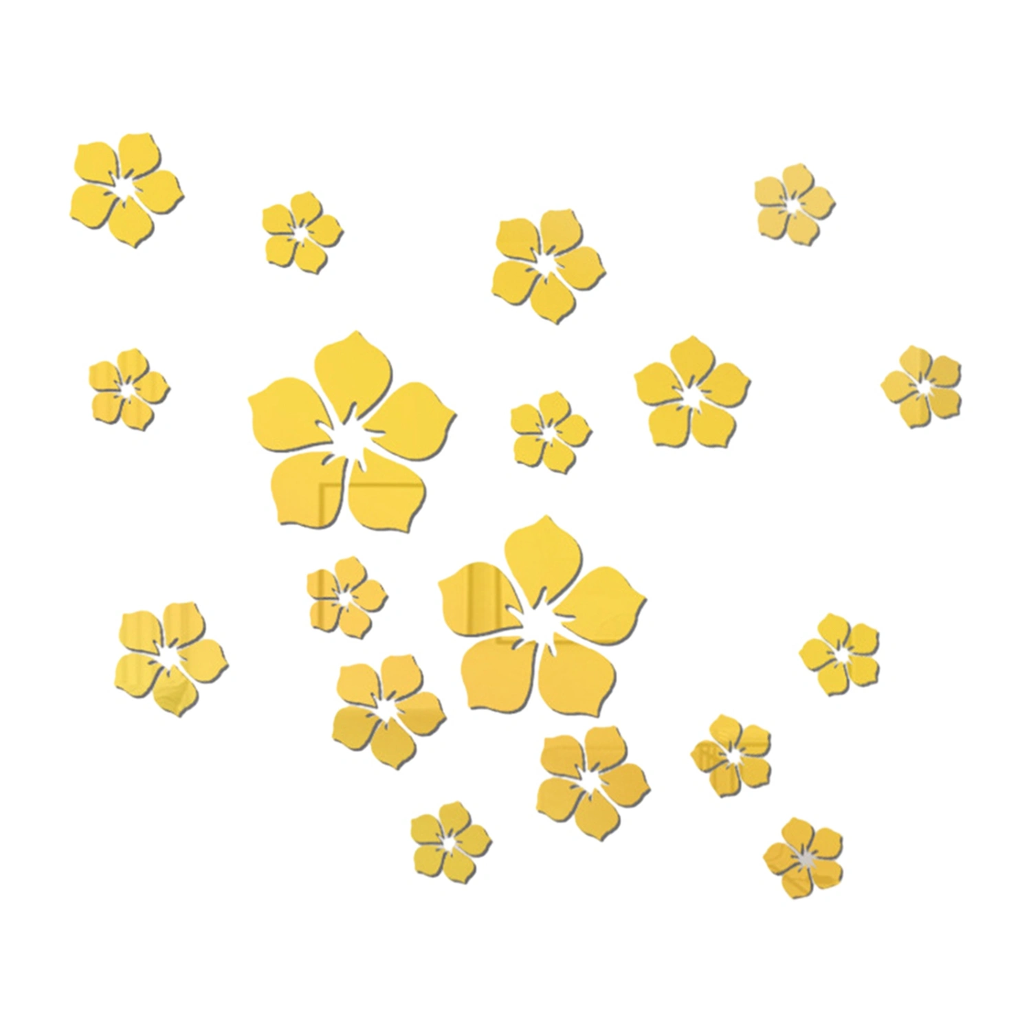 Acrylic Mirror Wall Sticker 3D Flower Sticker Decor Bedroom Wall Decal
