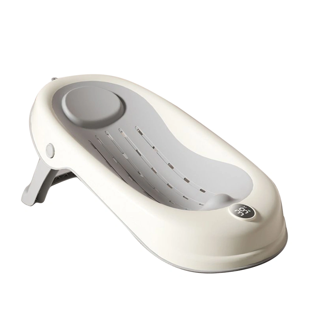 Baby Bath Support, Temperature Display Hollowed Safe Bath Seat