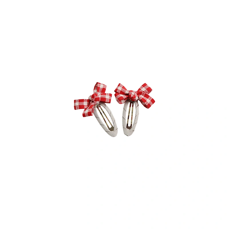 Plaid Bow Hair Clips Cute Decorative Hair Pins Barrettes for Girl