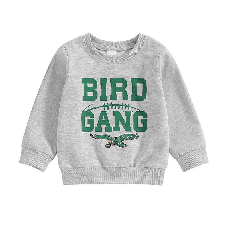 Kids Boys Sweatshirt Letter Eagle Print Long Sleeve Pullovers Tops