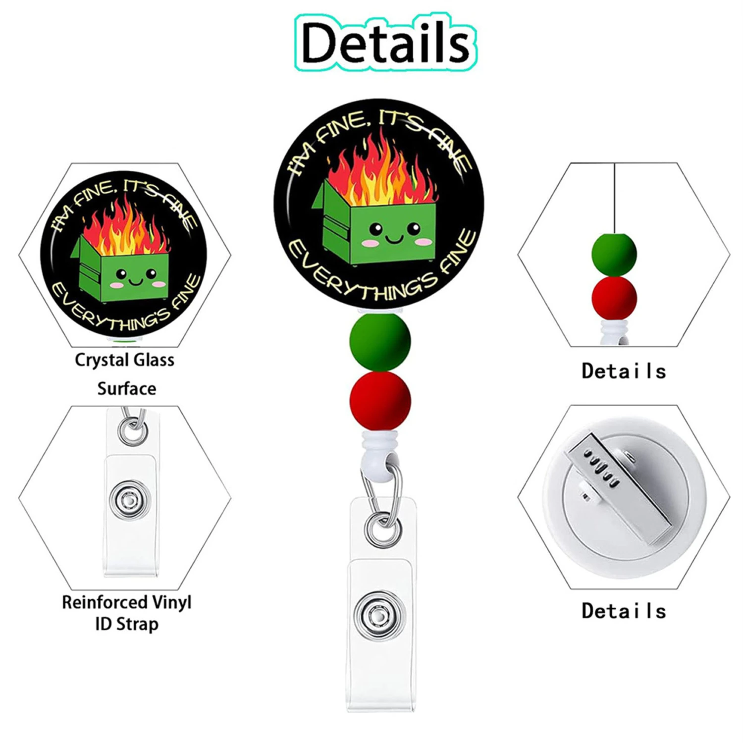 Retractable Badge Reel with ID Clip,Teacher Students Name Badge Clip