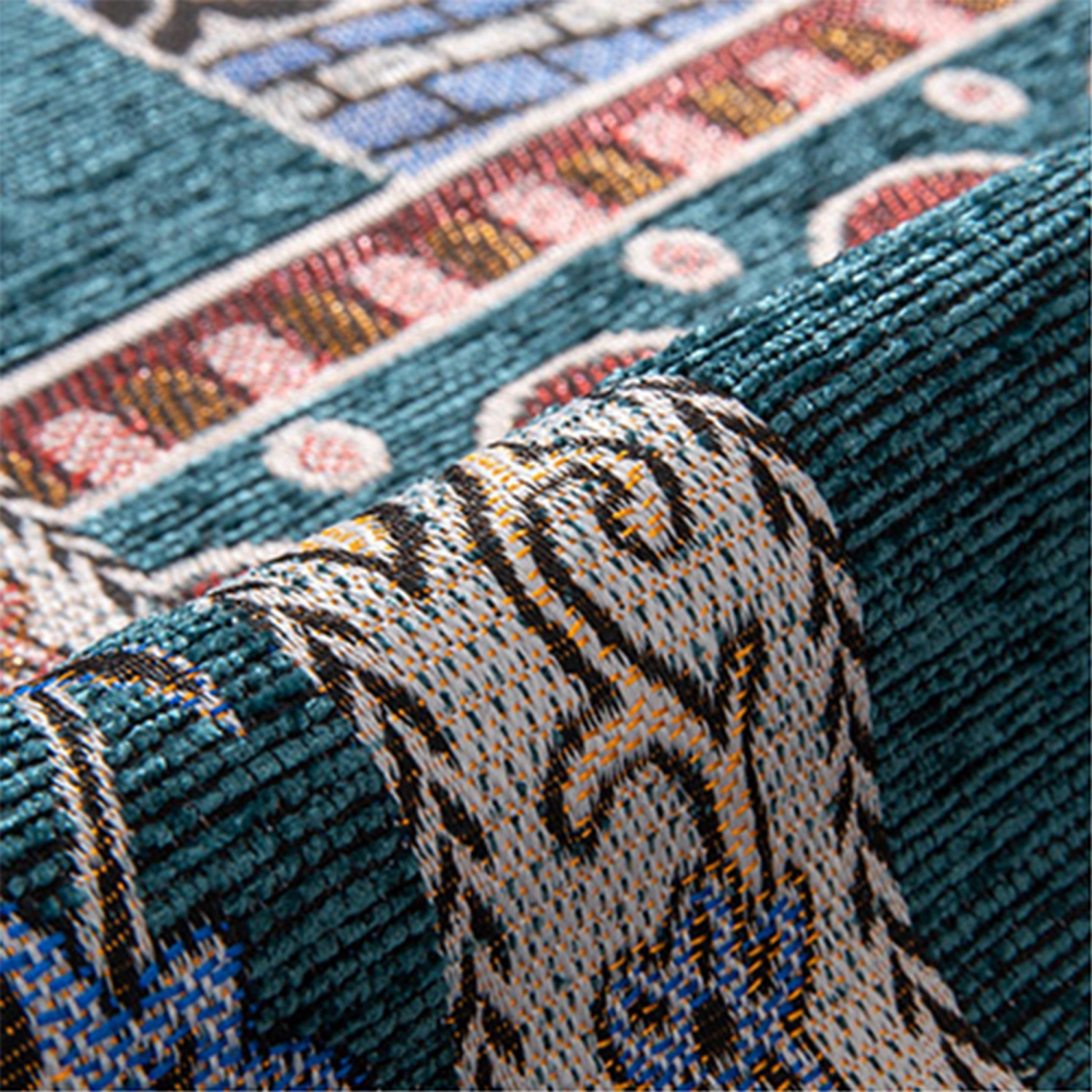 Prayer Rug with Tassels Thick Travel Prayer Rug with Floral Design