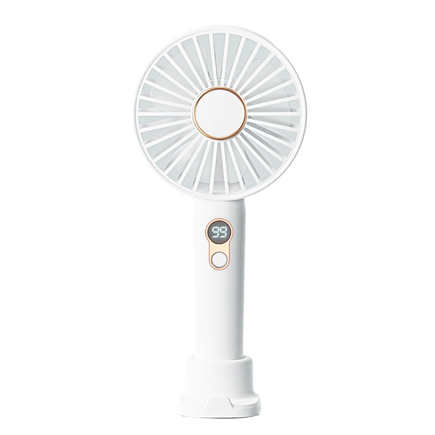 Handheld Mini Fan, Rechargeable USB 5 Speeds Small Hand Fan with Base 