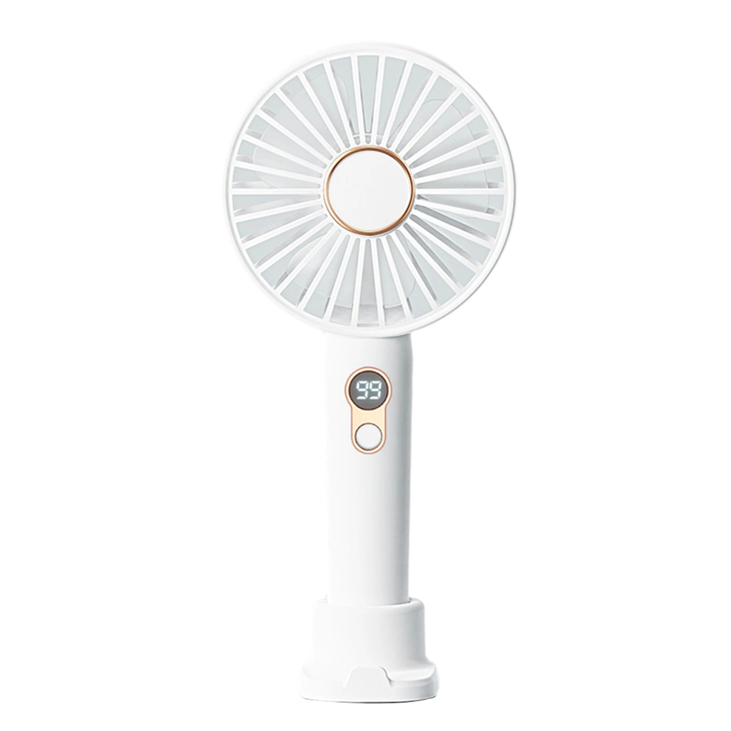Handheld Mini Fan, Rechargeable USB 5 Speeds Small Hand Fan with Base 