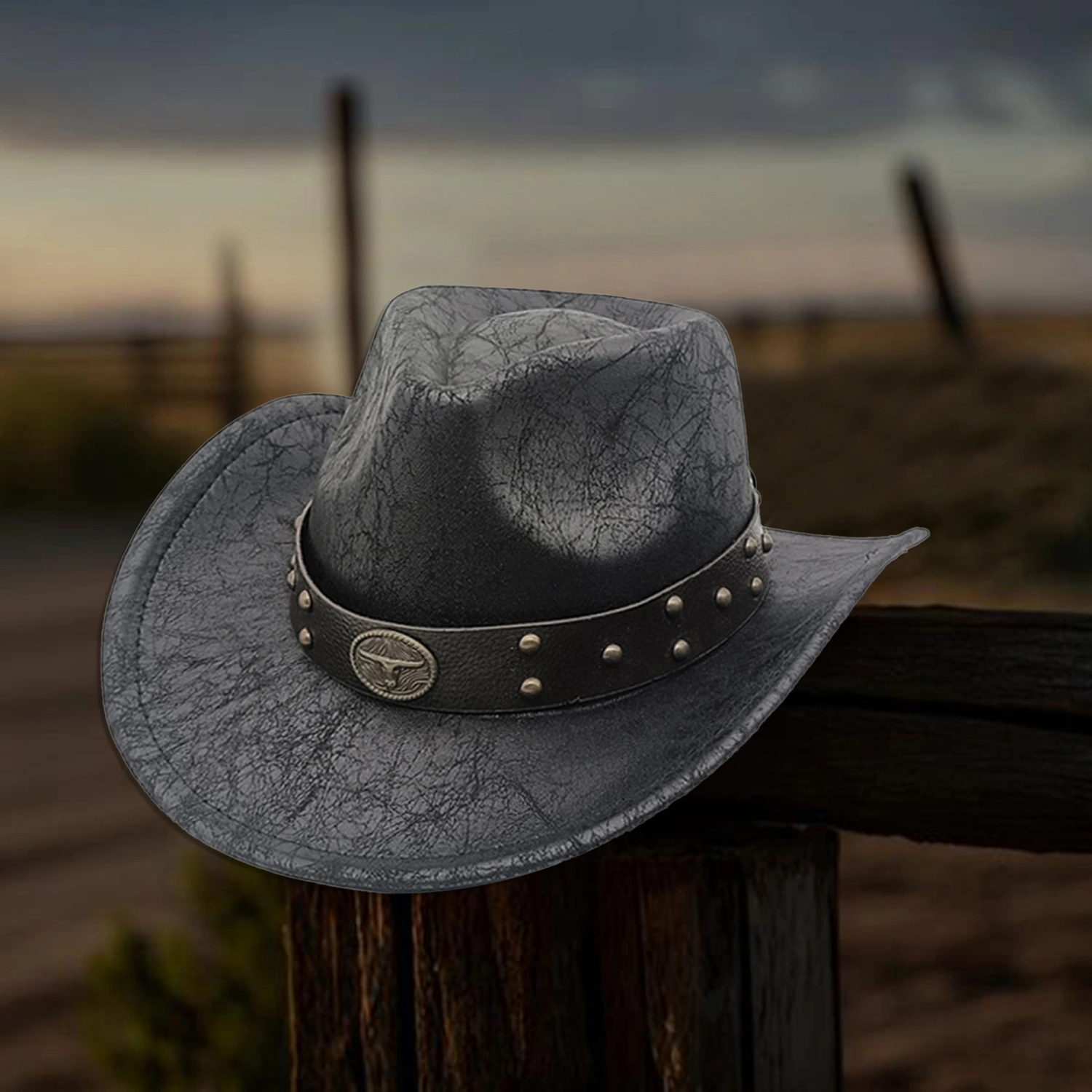 Women Men Cowgirl Hat Suede Textured Wide Brim Western Jazz Cap