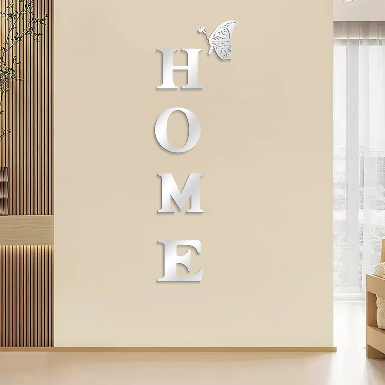 Home Sign Letter Wall Decor Acrylic Mirror Wall Stickers 3D Decals