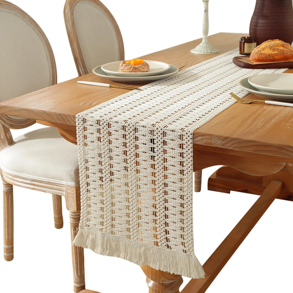 Crochet Lace Table Runner Farmhouse Table Runner Cotton Table Cover